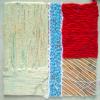 Obra textil: Materiales: hilos de lana. Cartón o contrachapado para la base y pegamento. 