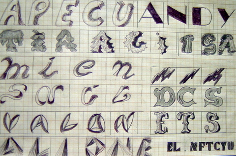 Diseño de investigación. Tipografías. Lápiz grafito y papel milimetrado