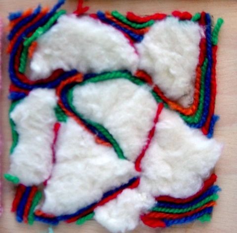 Trabajos textiles. Materiales: hilos y tejidos